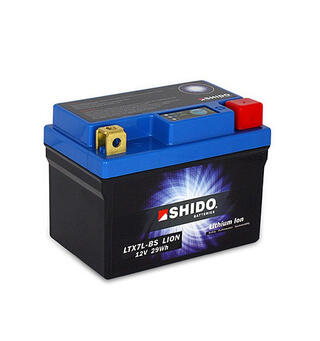 Shido LTX7L-BS Lithium - 12V ATV/MC/Snøscooter Batteri 12V, 2.4Ah, 30Wh, 113x69x125